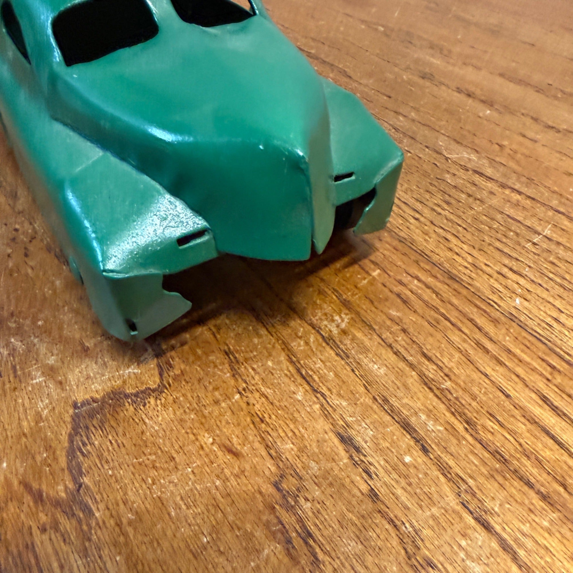 Vintage Buddy L 13" Dump Truck Pressed Steel Toy -- Repainted -- Green & Yellow