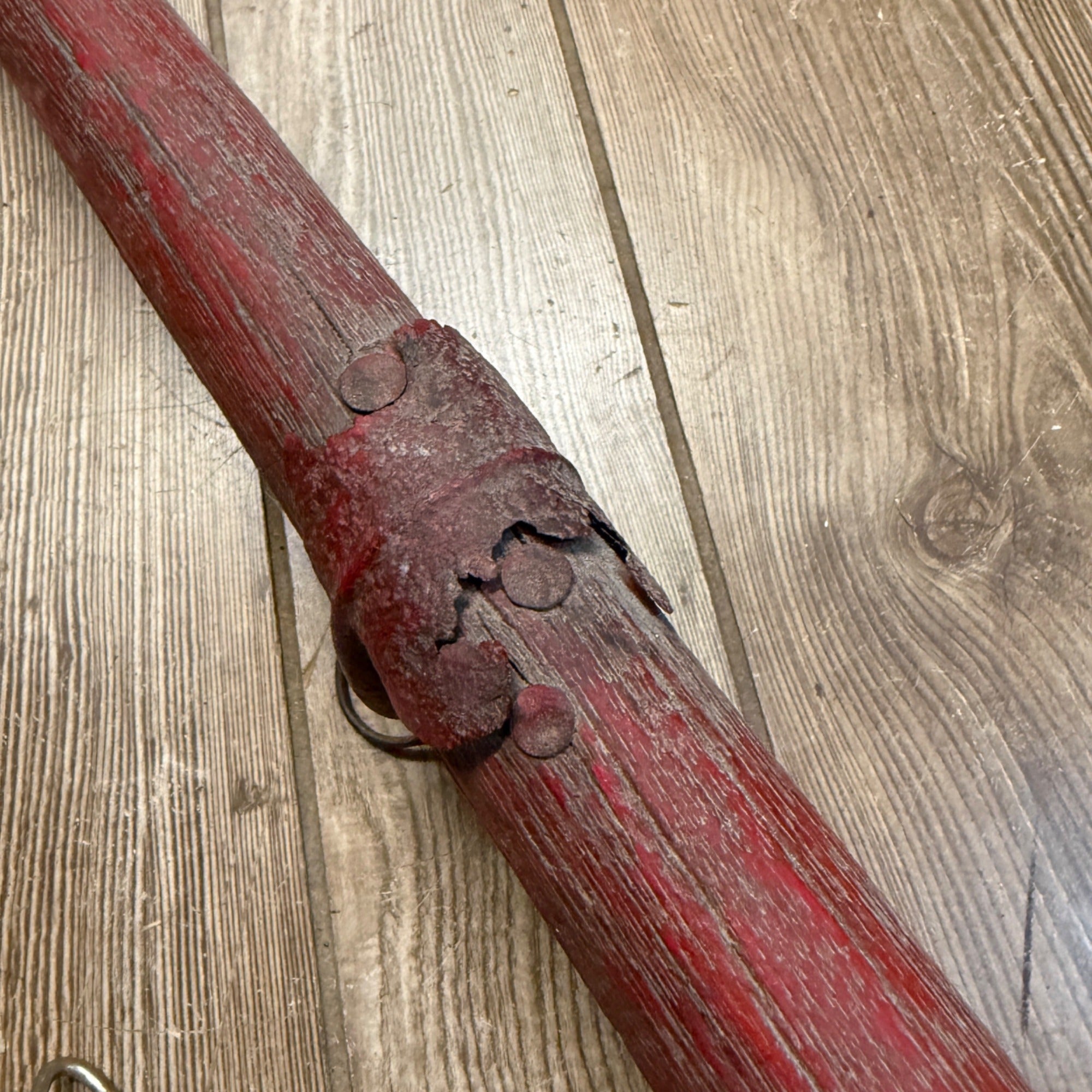 Vintage Red Painted Horse Oxe Yoke Evener Primitive Decor 28.5"