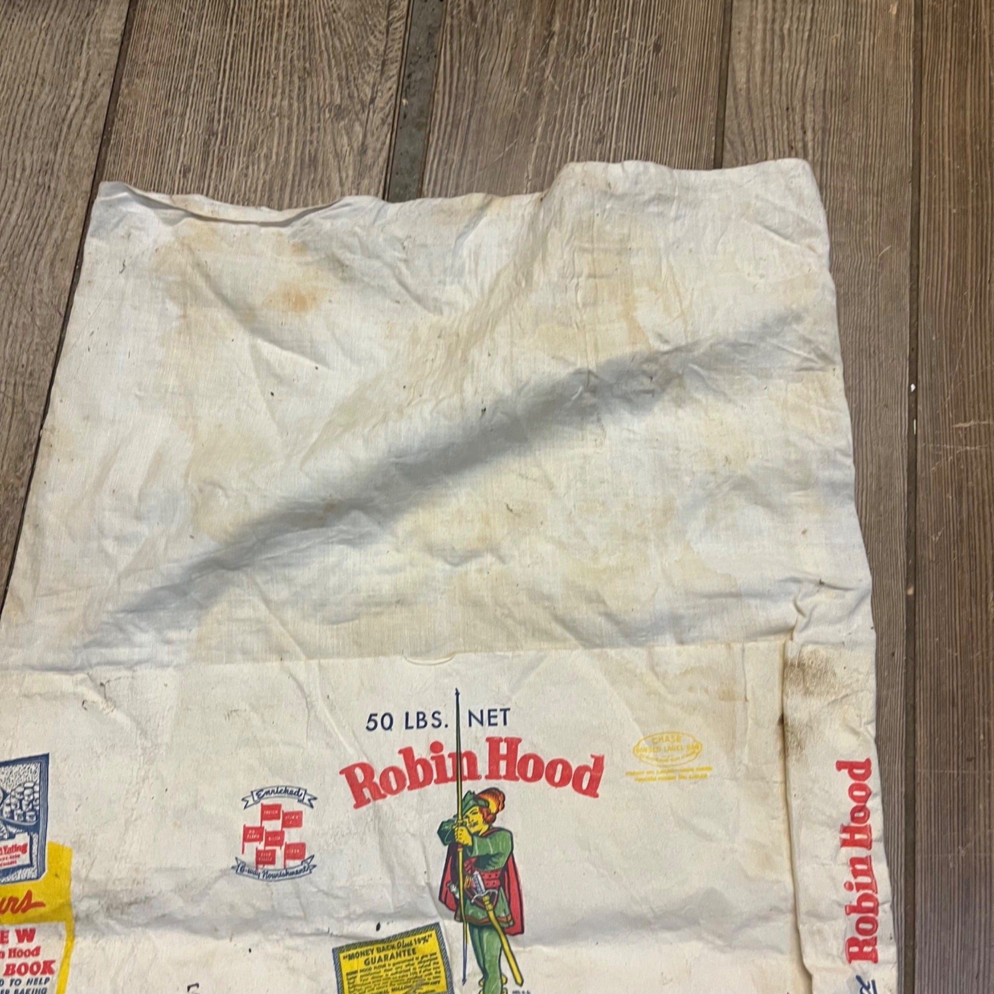 "Vintage Robin Hood All Purpose Flour Bag Sack International Milling Kitchen Decor