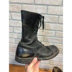 Vintage Black Combat Boots Vietnam War United States Armed Forces Panco Military Footwear Circa 1966