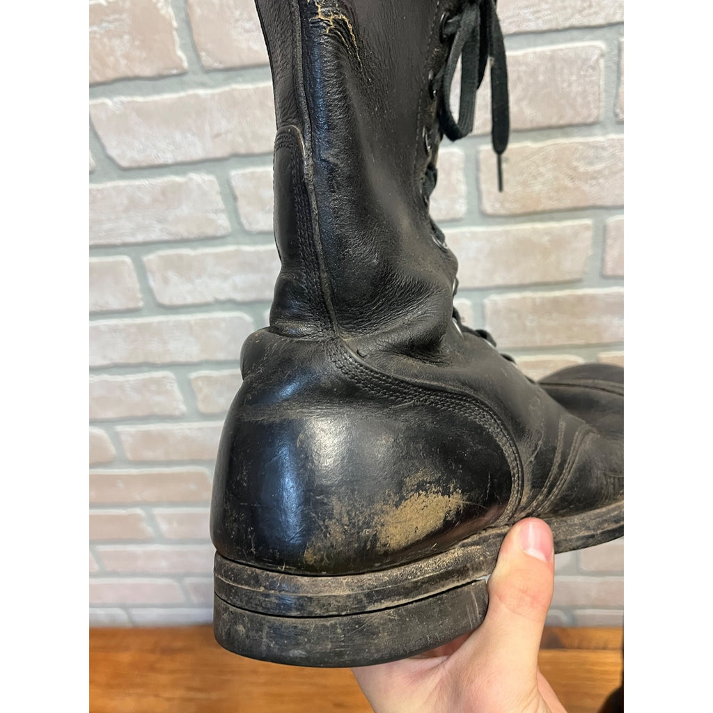 Vintage Black Combat Boots Vietnam War United States Armed Forces Panco Military Footwear Circa 1966