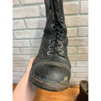 Vintage Black Combat Boots Vietnam War United States Armed Forces Panco Military Footwear Circa 1966