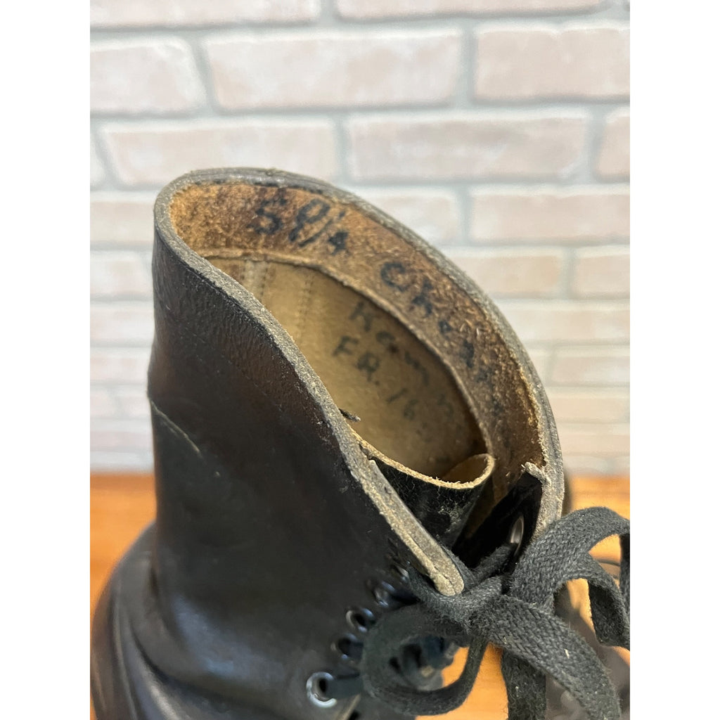 Vintage Black Combat Boots Vietnam War United States Armed Forces Panco Military Footwear Circa 1966