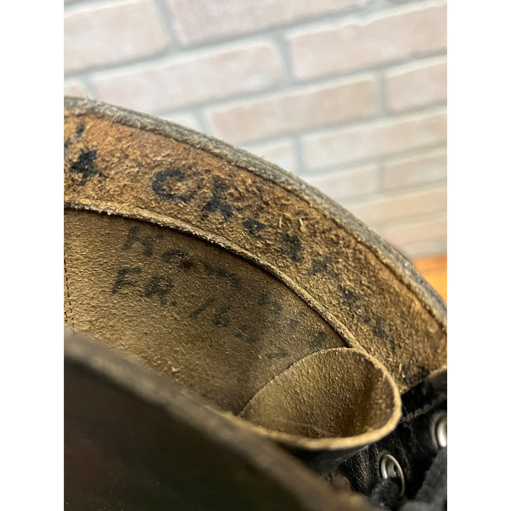 Vintage Black Combat Boots Vietnam War United States Armed Forces Panco Military Footwear Circa 1966