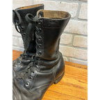 Vintage Black Combat Boots Vietnam War United States Armed Forces Panco Military Footwear Circa 1966