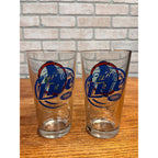 Miller Lite Beer Bar Glasses Lot (2) 2004 Lake Winnebago Sturgeon Hunt Spearing Fishing