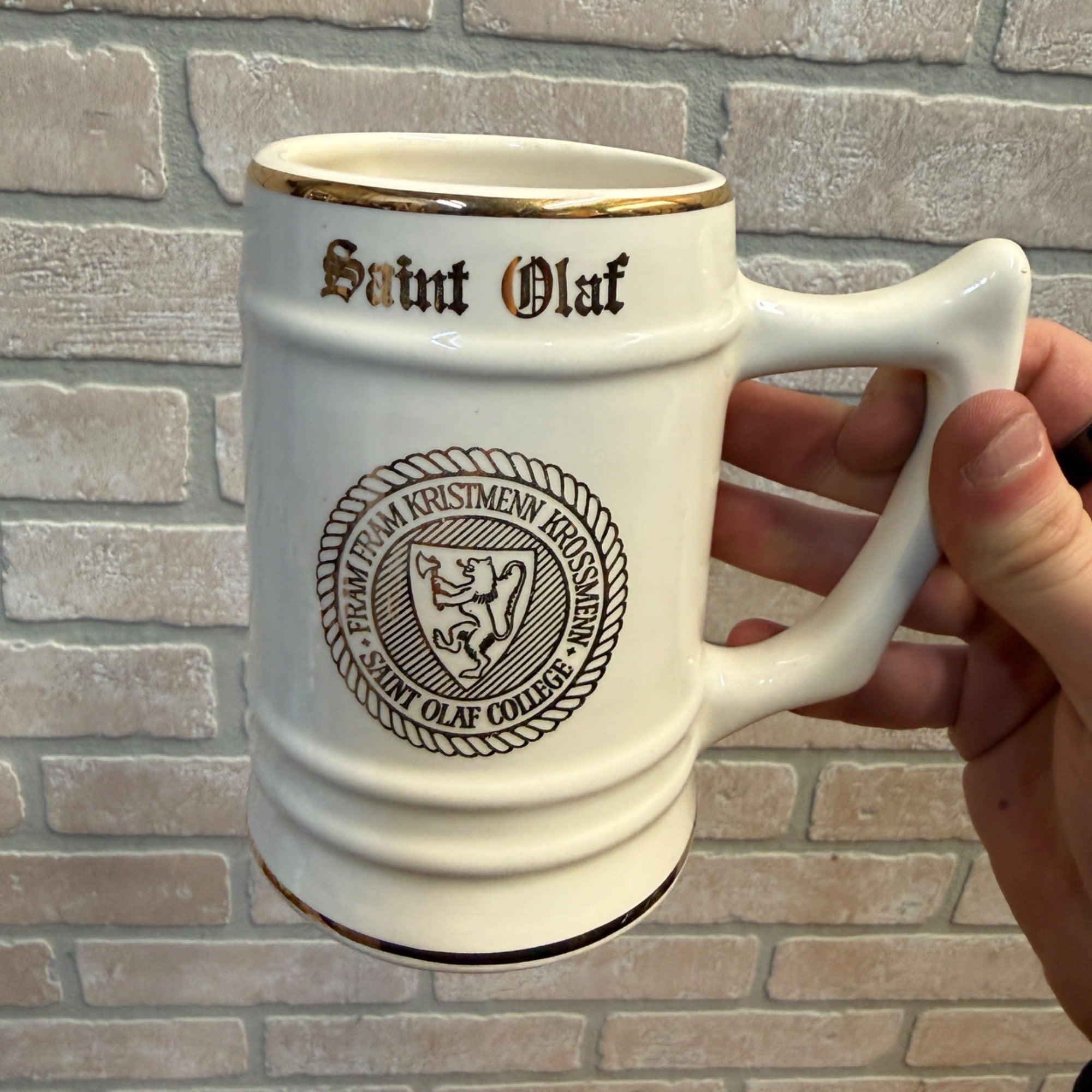 Vintage Saint Olaf College Ceramic Beer Stein Mug W.C. Bunting Co. Minnesota MN