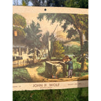1930s Elkhart Lake Wisconsin Advertising Calendar John P. Wolf Old Oaken Bucket