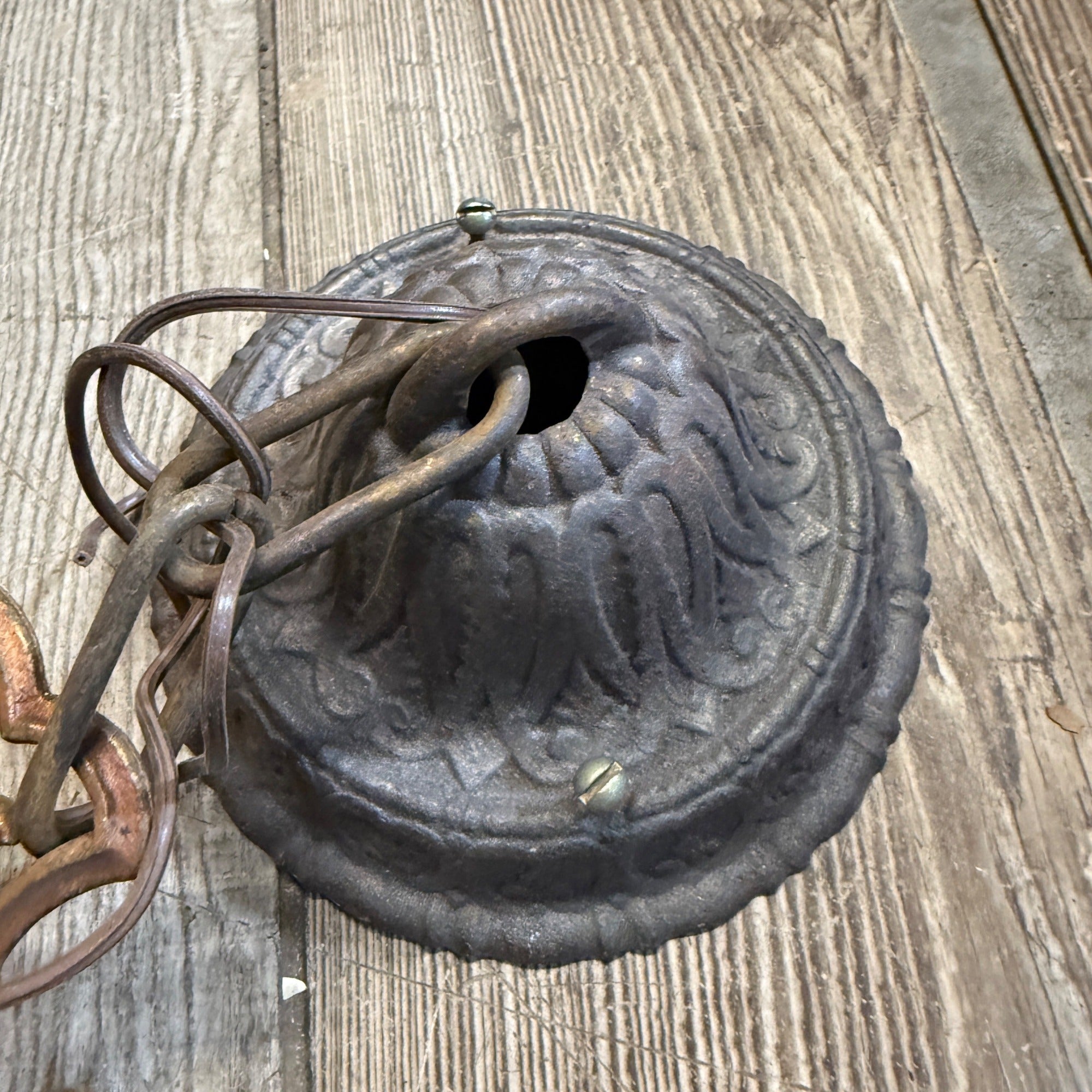 Antique Art Nouveau Victorian Ceiling Light Fixture Chandelier Single Bulb Cast