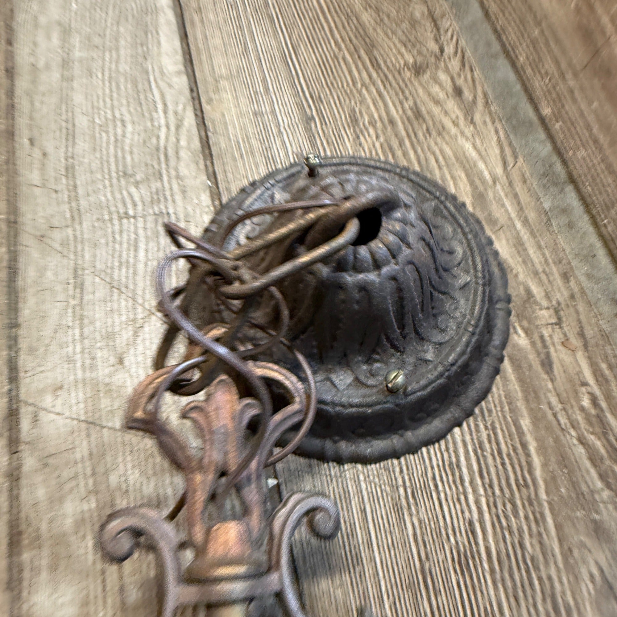 Antique Art Nouveau Victorian Ceiling Light Fixture Chandelier Single Bulb Cast