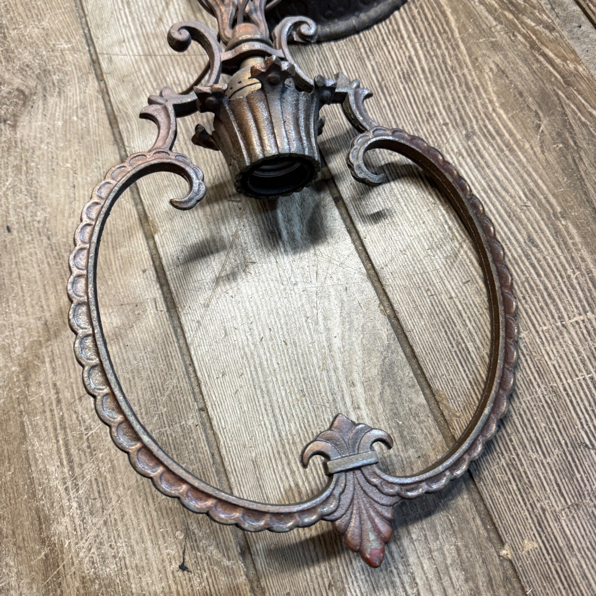 Antique Art Nouveau Victorian Ceiling Light Fixture Chandelier Single Bulb Cast