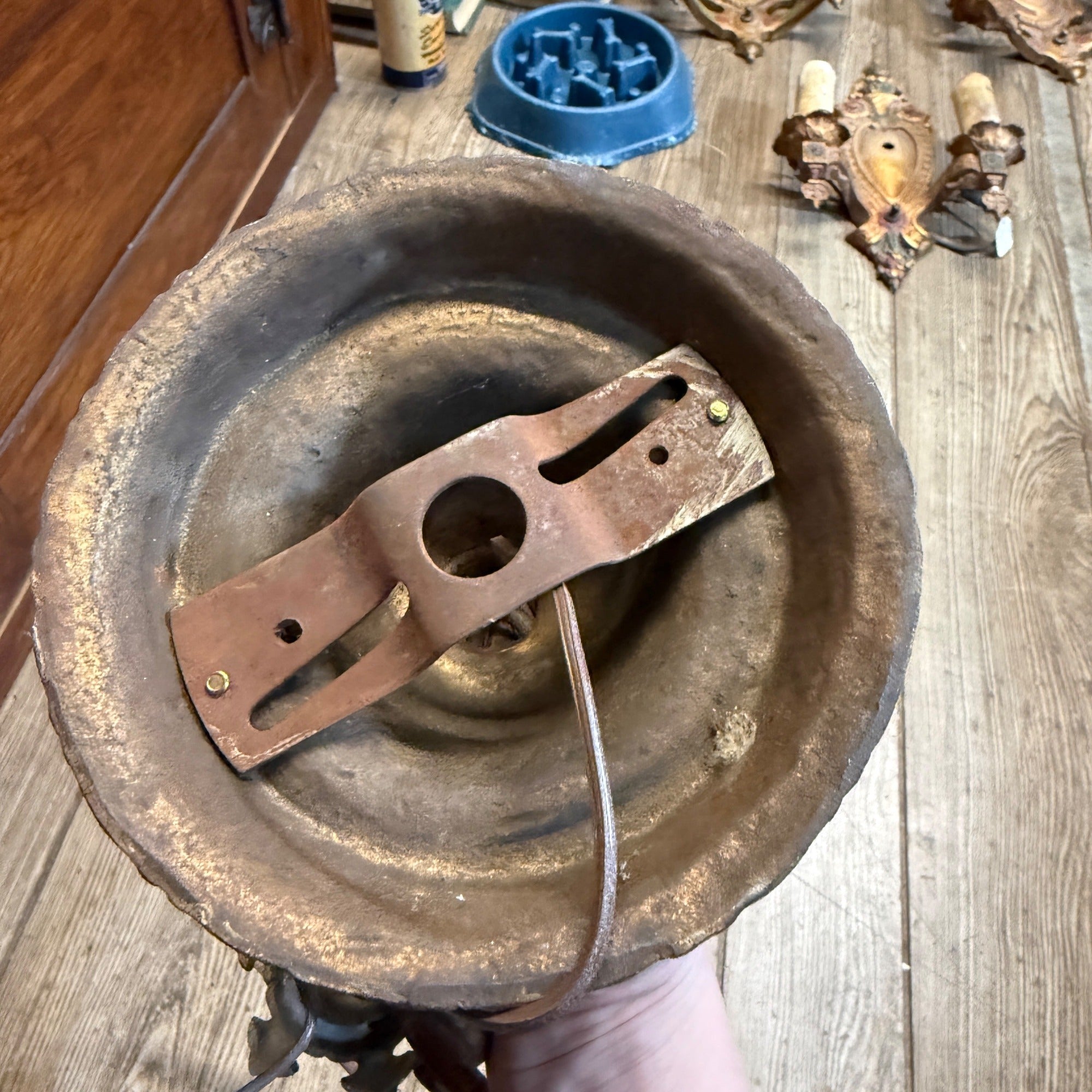 Antique Art Nouveau Victorian Ceiling Light Fixture Chandelier Single Bulb Cast