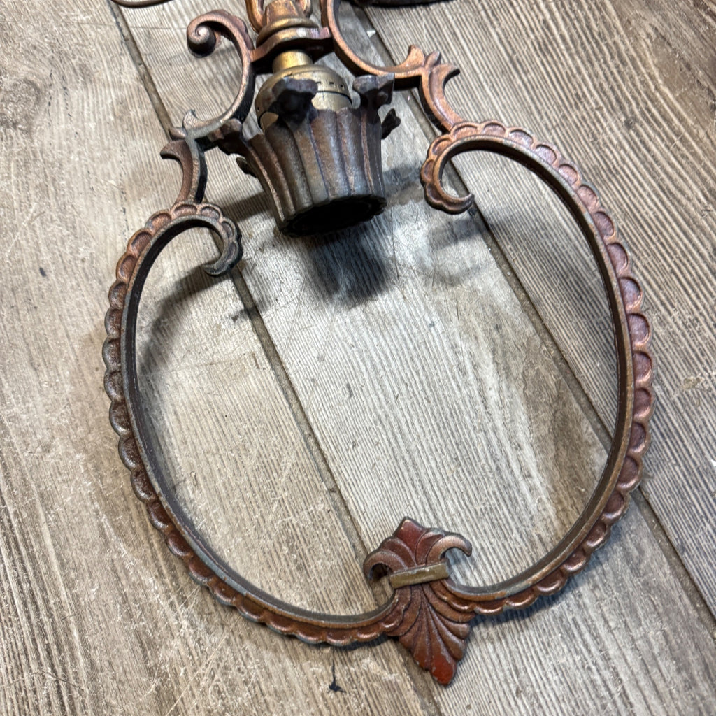 Antique Art Nouveau Victorian Ceiling Light Fixture Chandelier Single Bulb Cast