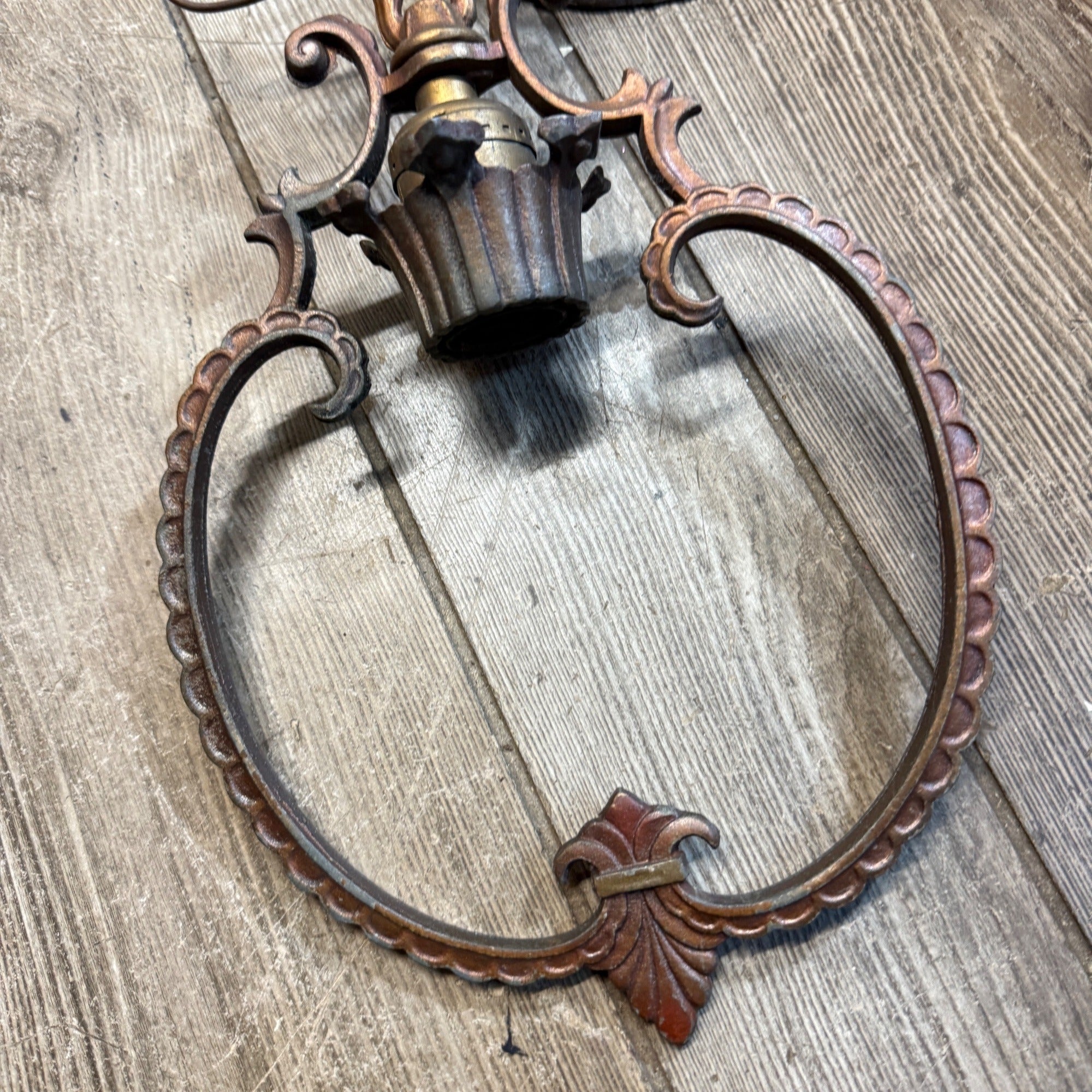 Antique Art Nouveau Victorian Ceiling Light Fixture Chandelier Single Bulb Cast