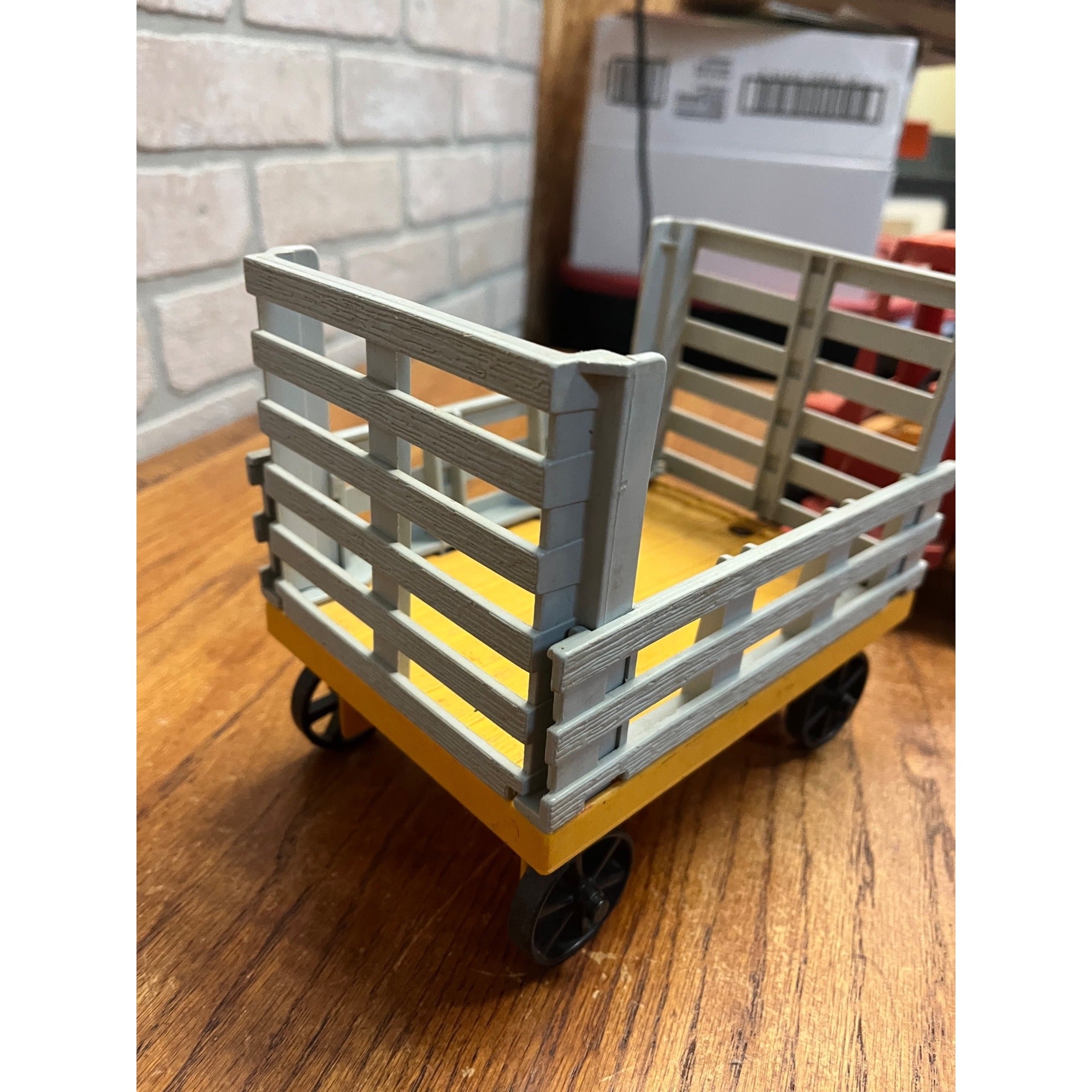 1980 Fisher Price Husky Helper Farm Wagon Trailer & Tractor Cab Plastic Toy