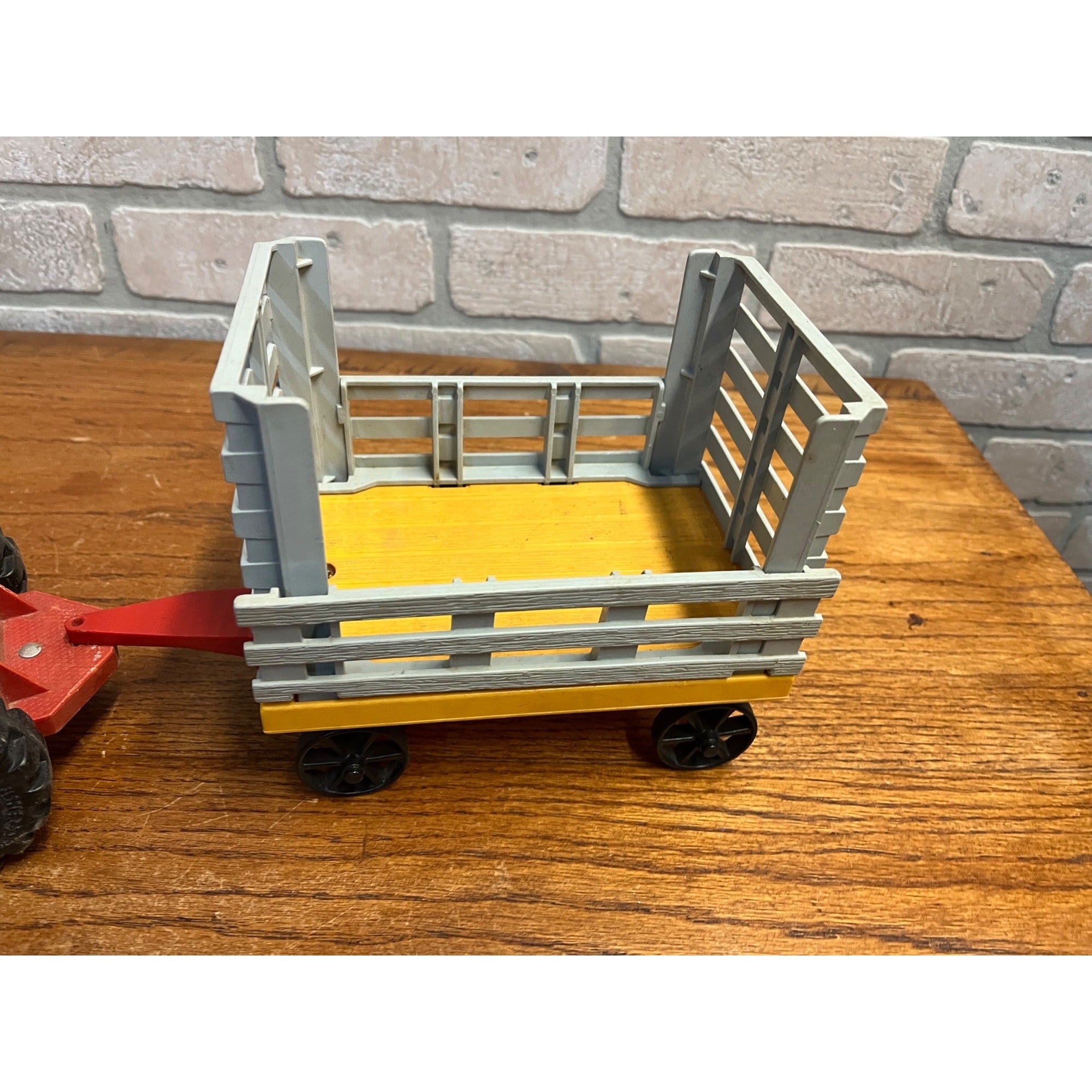 1980 Fisher Price Husky Helper Farm Wagon Trailer & Tractor Cab Plastic Toy