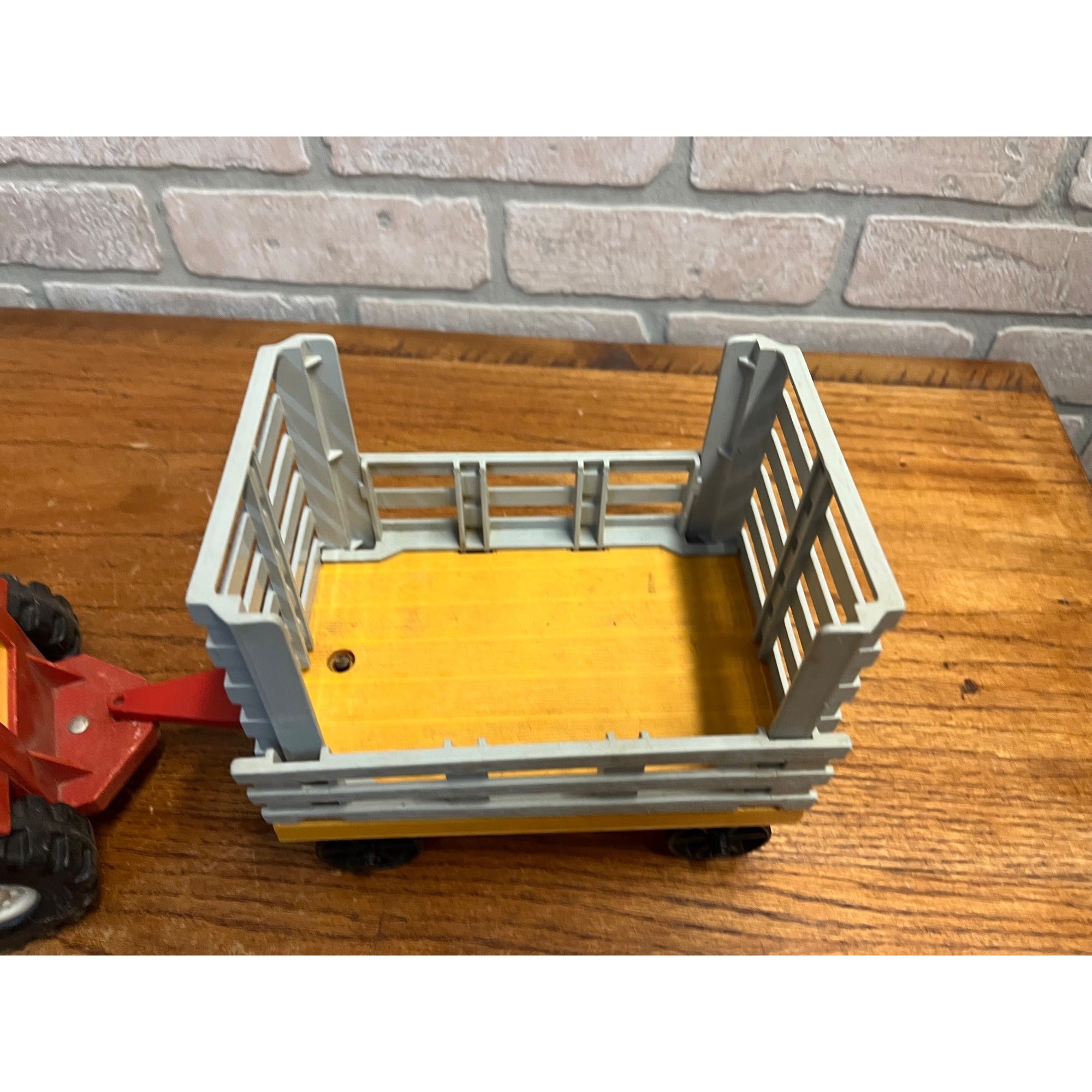 1980 Fisher Price Husky Helper Farm Wagon Trailer & Tractor Cab Plastic Toy