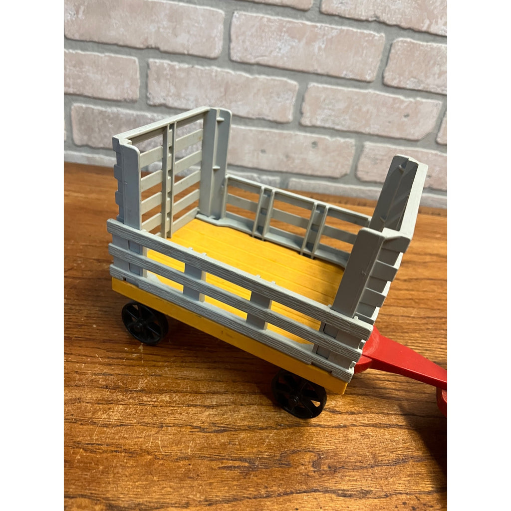 1980 Fisher Price Husky Helper Farm Wagon Trailer & Tractor Cab Plastic Toy