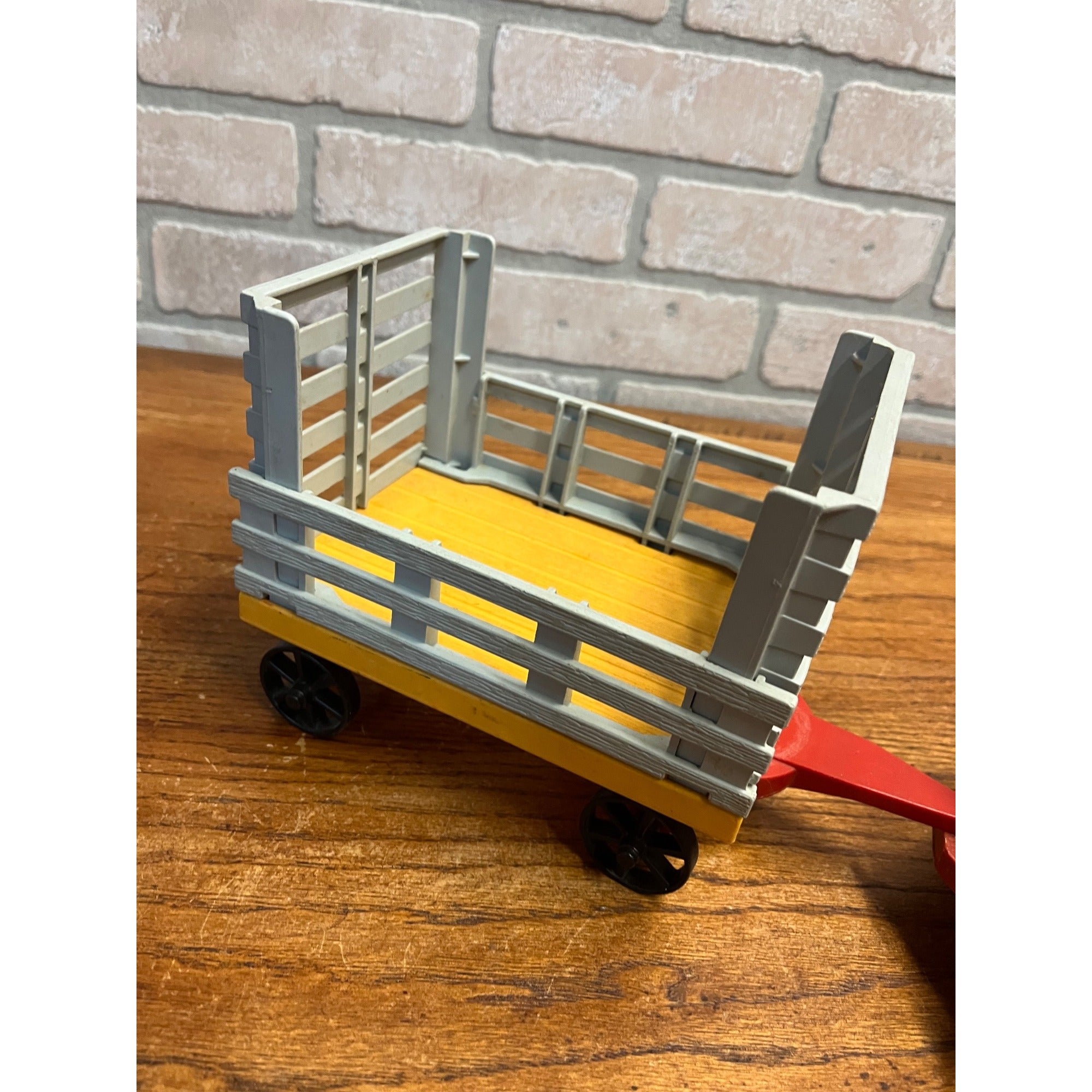 1980 Fisher Price Husky Helper Farm Wagon Trailer & Tractor Cab Plastic Toy