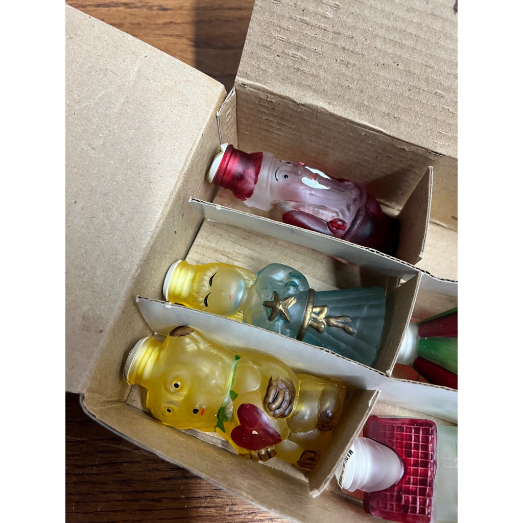 Box of 5 Vintage Lillian Vernon Christmas Light Covers House Santa, Angel, House ++