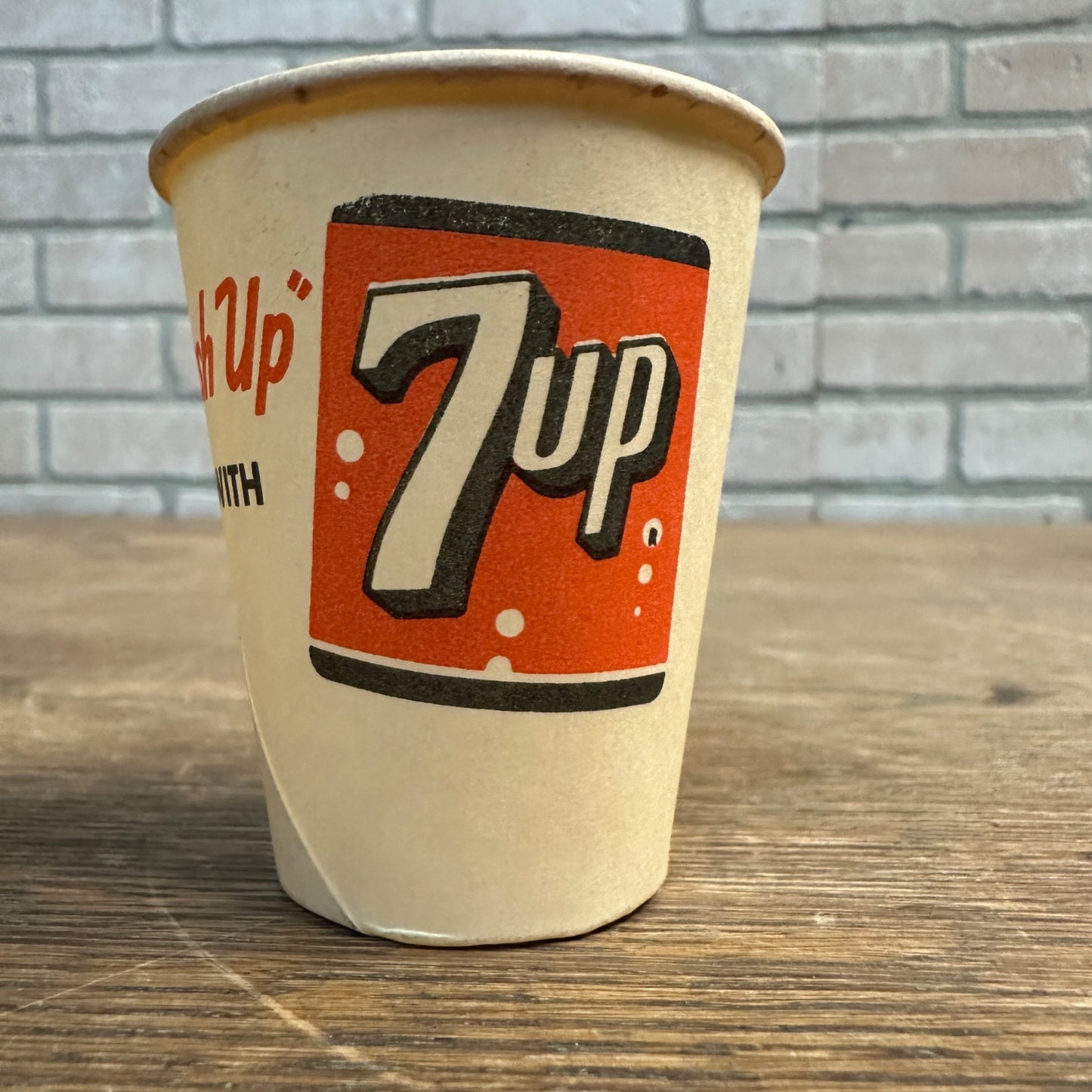 Vintage 7up 4oz Fresh Up Sample Soda Promotional Wax Paper Cup