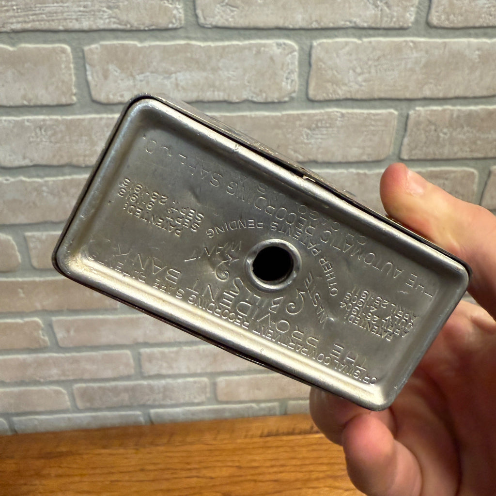 Vintage West Bend Wisconsin Metal Coin Bank - No Key - Squirrel Provident Bank