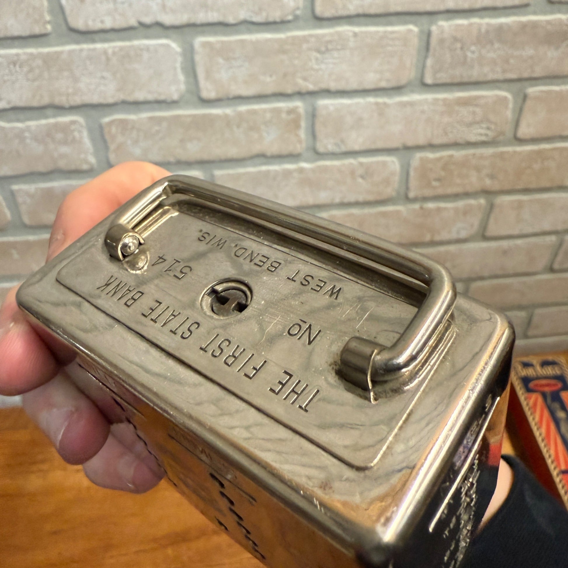 Vintage West Bend Wisconsin Metal Coin Bank - No Key - Squirrel Provident Bank