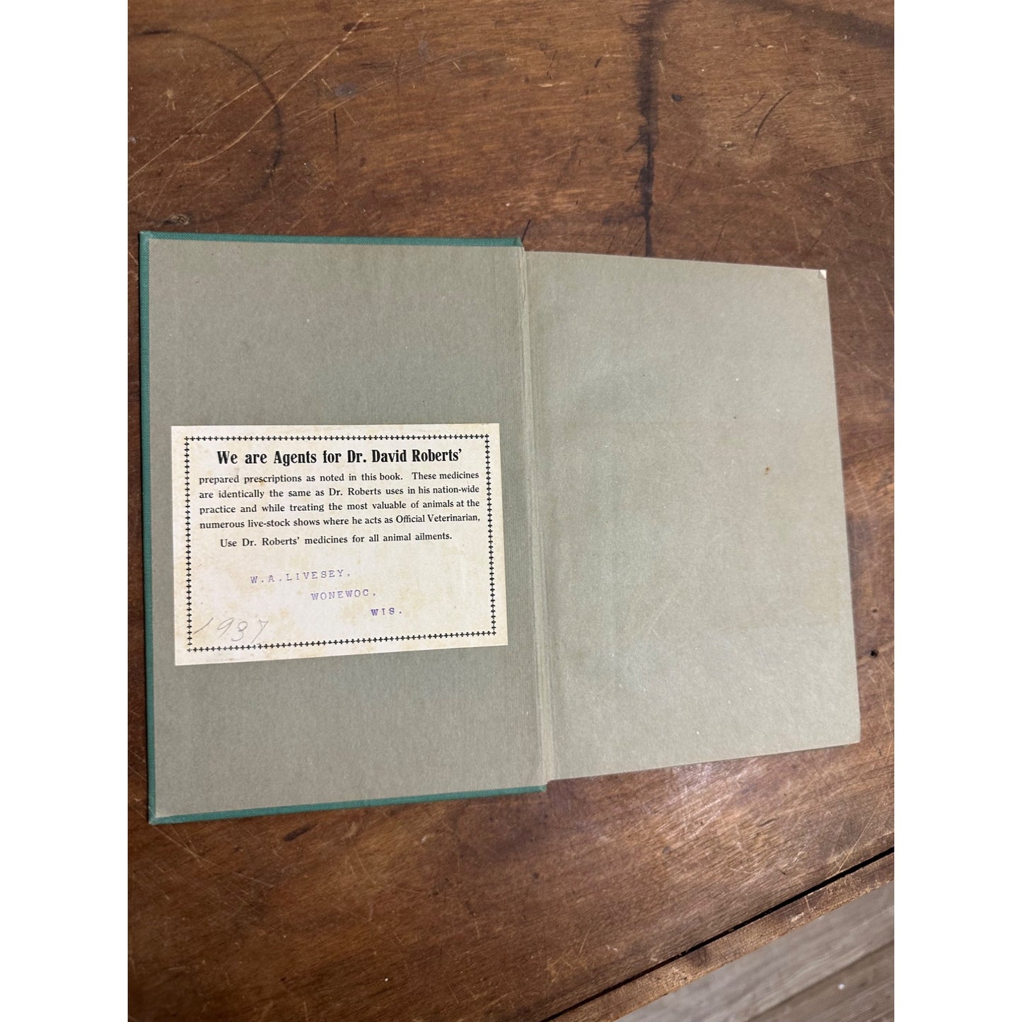 Vintage 1924 "Practical Home Veterinarian" Hardcover Book Dr. David Roberts