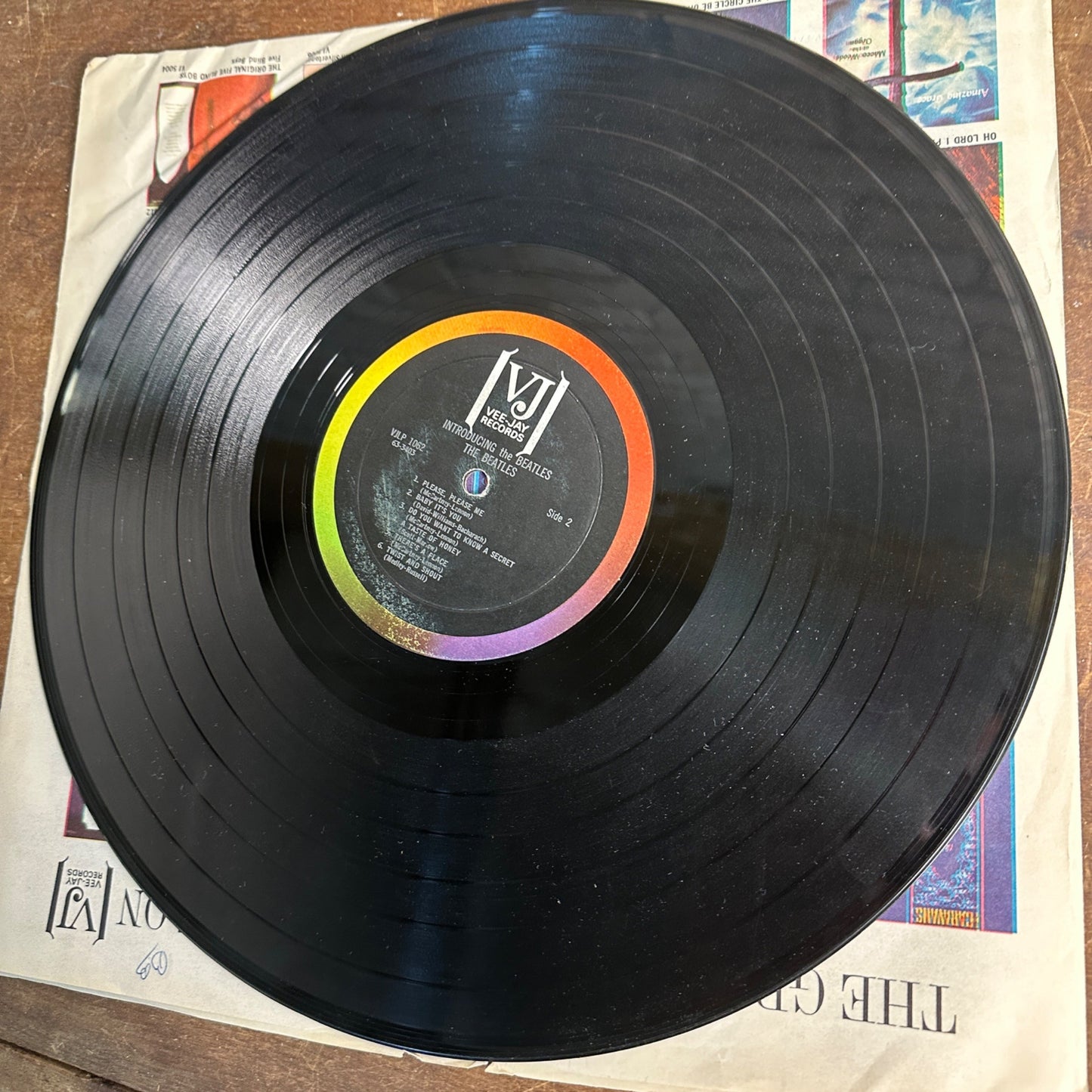 1964 Introducing the Beatles Vee Jay Record Vinyl LP 1062 LP1062 Column Back