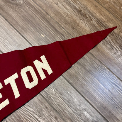 Vintage 1910s Princeton High School Wisconsin Early Sewn Felt Banner Pennant
