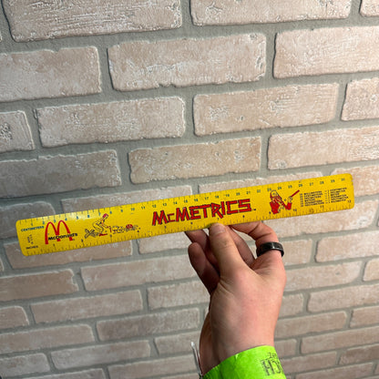 MCDONALDS MCMETRIC METAL RULER VINTAGE 1970'S COLLECTIBLE RONALD FRY GUYS RETRO