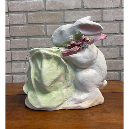 RARE Vintage Easter Bunny Store Display Paper Mache Pulp Candy Container Large 12"