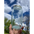 Antique 1858 Mason's Patent Quart Jar Crude Dimpled "V" Jar 1800s Blue Aqua