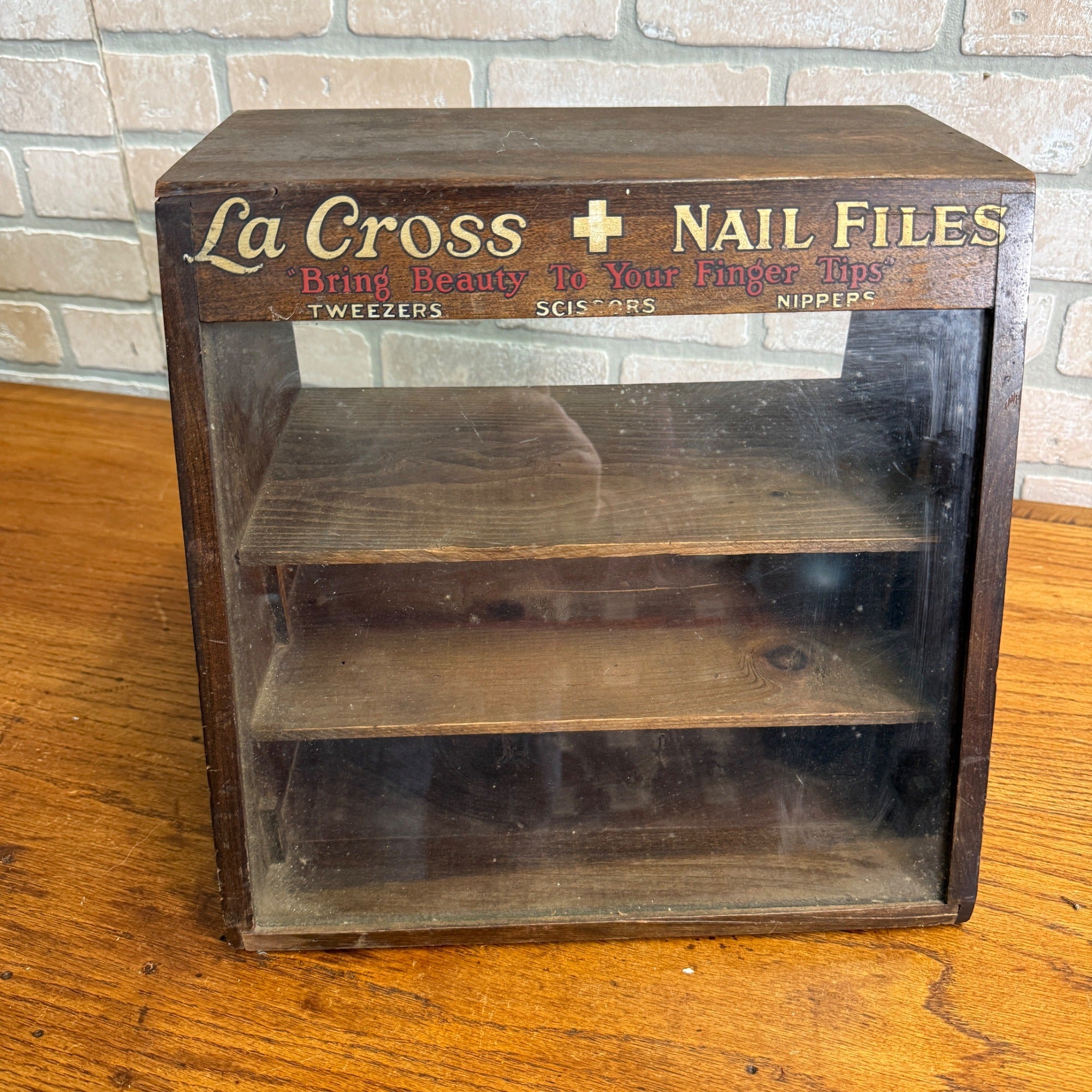 Antique Vintage La Cross Nail Files Drug Store Countertop Advertising Display
