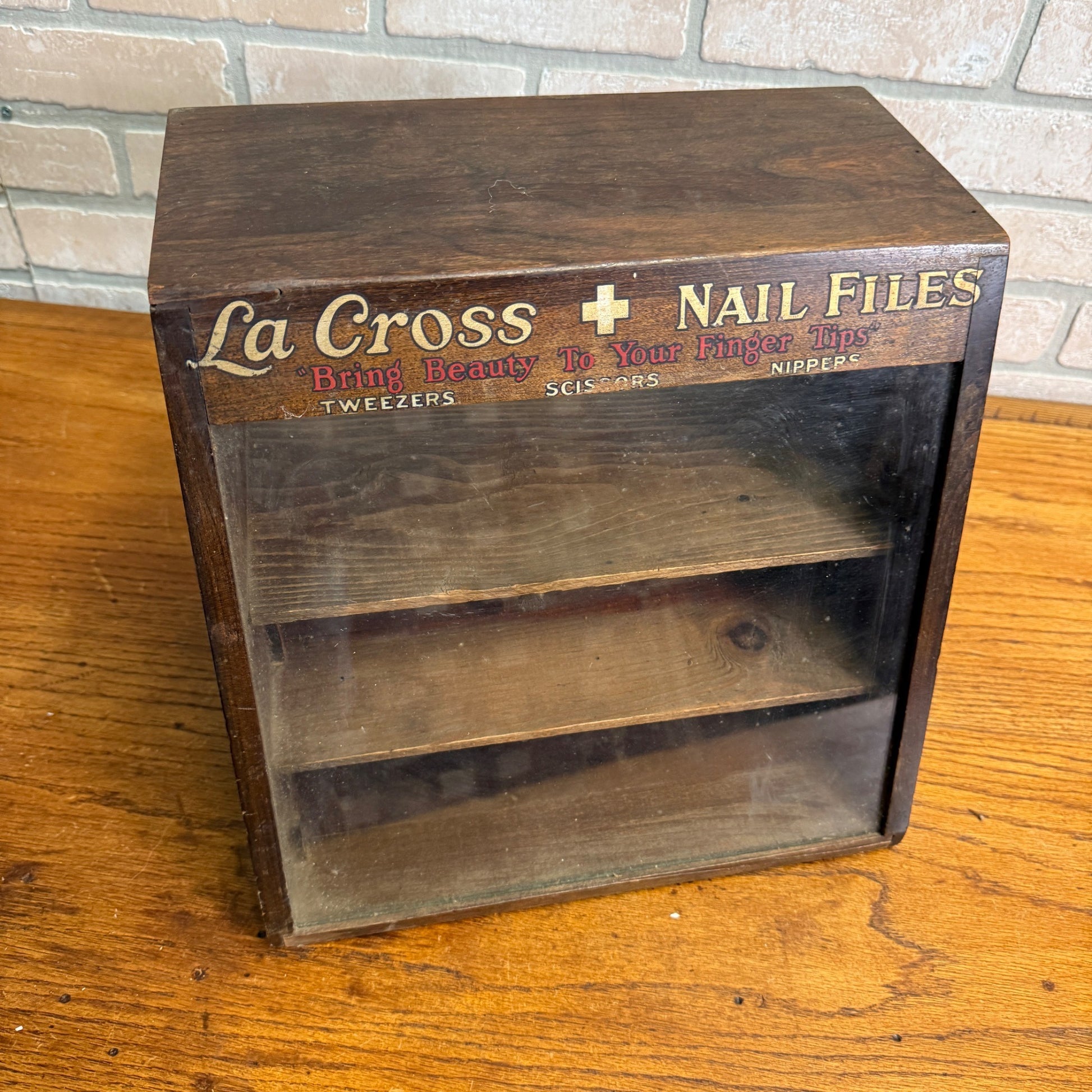 Antique Vintage La Cross Nail Files Drug Store Countertop Advertising Display
