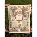 Original 1876 Strobridge Masonic Register Master Free Mason Chromolithograph