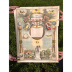 Original 1876 Strobridge Masonic Register Master Free Mason Chromolithograph