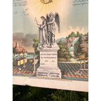 Original 1876 Strobridge Masonic Register Master Free Mason Chromolithograph