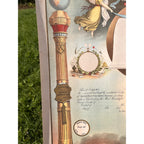 Original 1876 Strobridge Masonic Register Master Free Mason Chromolithograph