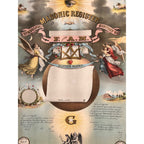 Original 1876 Strobridge Masonic Register Master Free Mason Chromolithograph