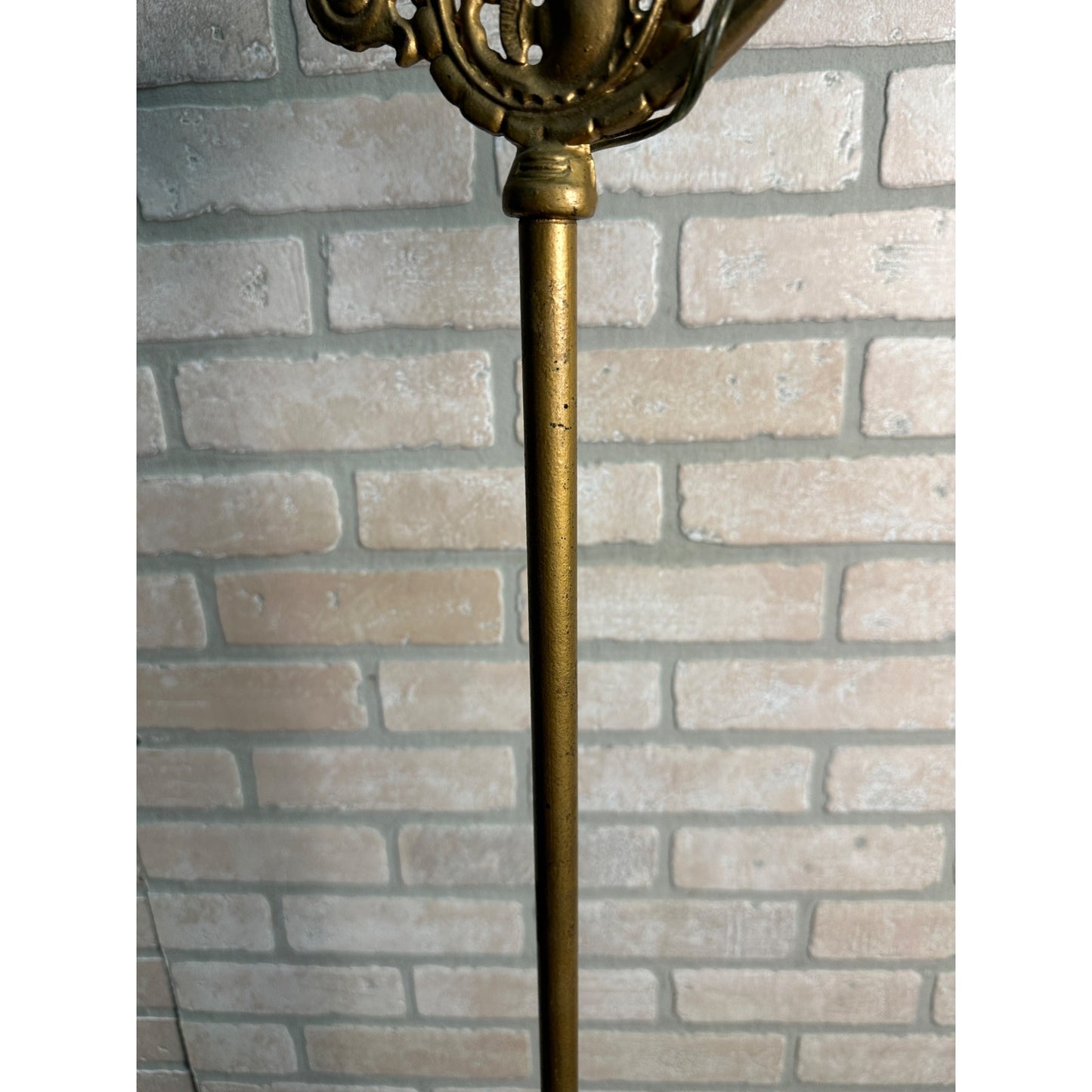 ANTIQUE 1930S CAST IRON SEAHORSE BRIDGE LAMP ART DECO 55" FLOOR LAMP