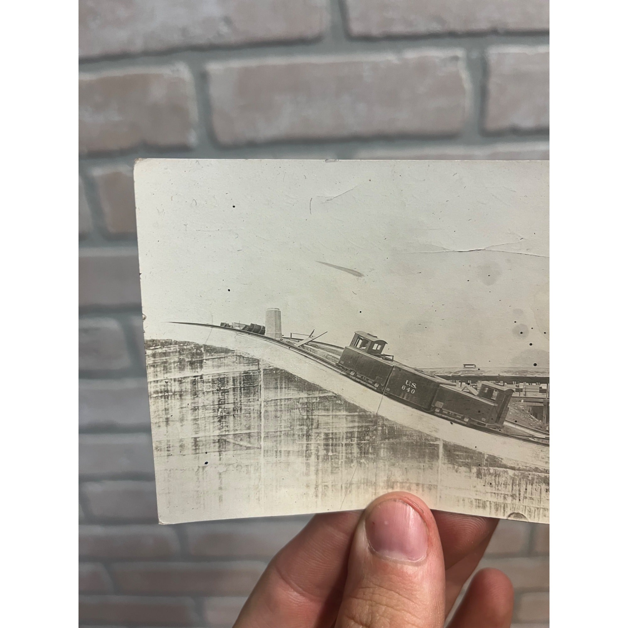 Original Photo of Towing Mule Tow Engine Panama Canal Locks Railroad Train