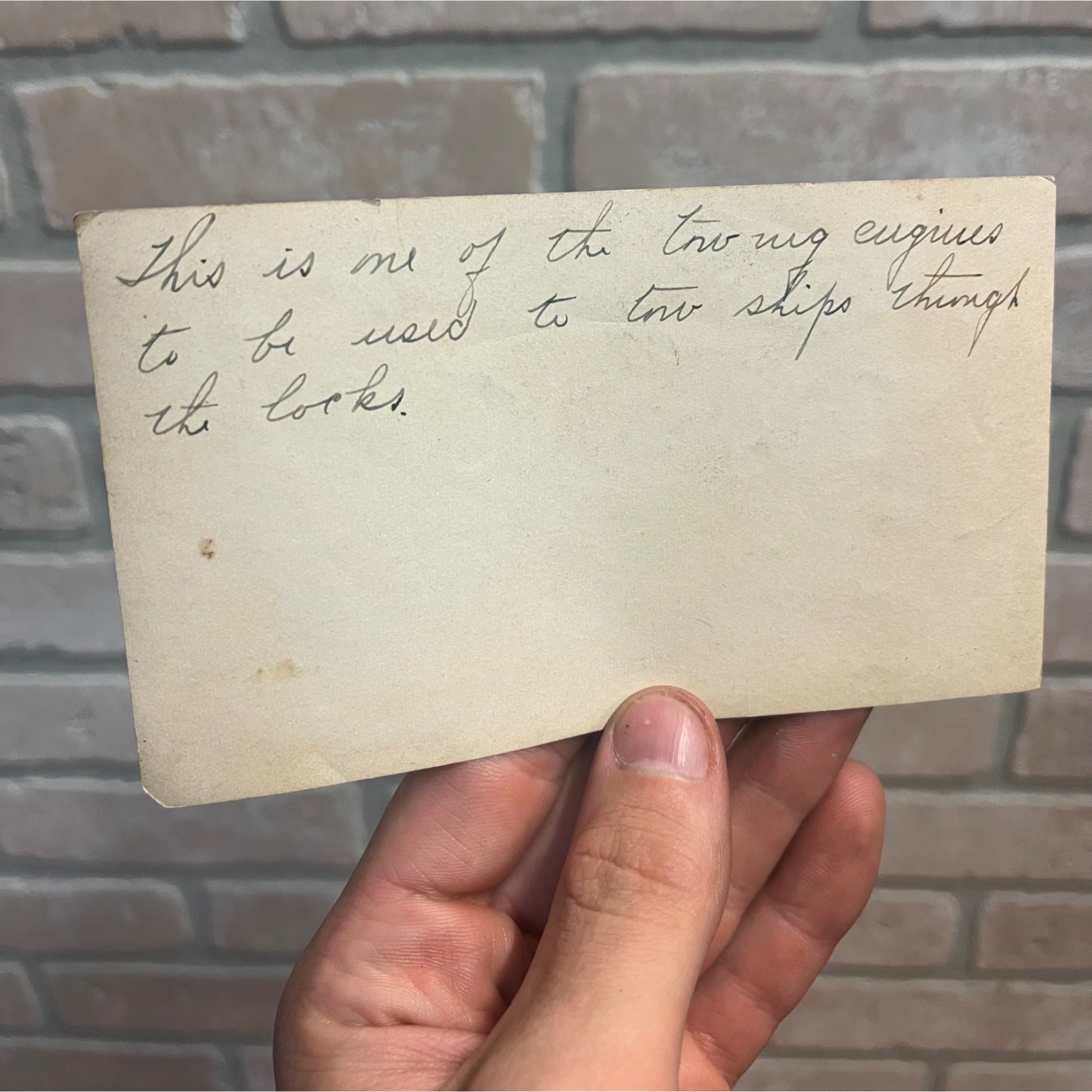 Original Photo of Towing Mule Tow Engine Panama Canal Locks Railroad Train