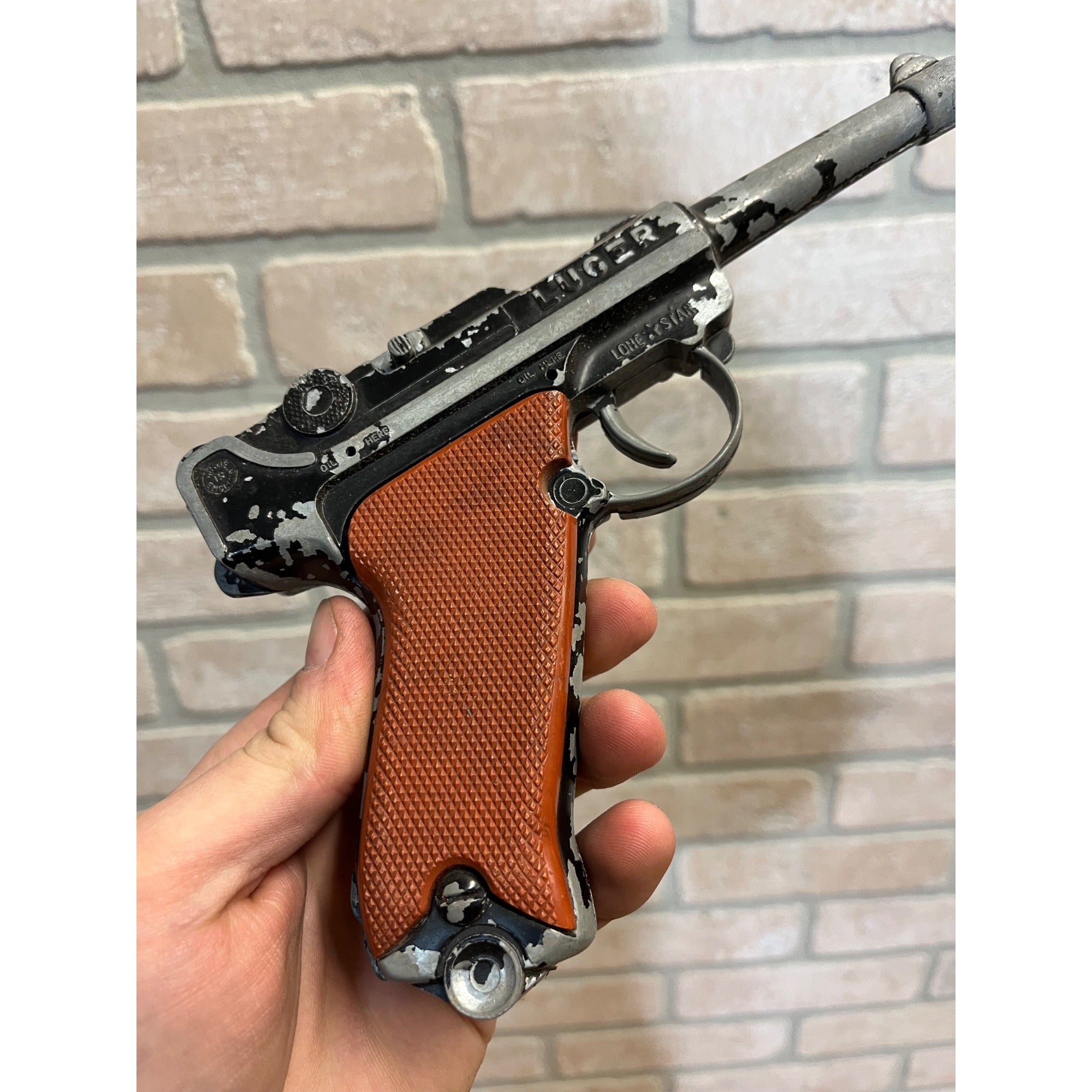 Vintage Lone Star Luger 9mm Automatic Cap Pistol Made In England 1960s Toy AS-IS
