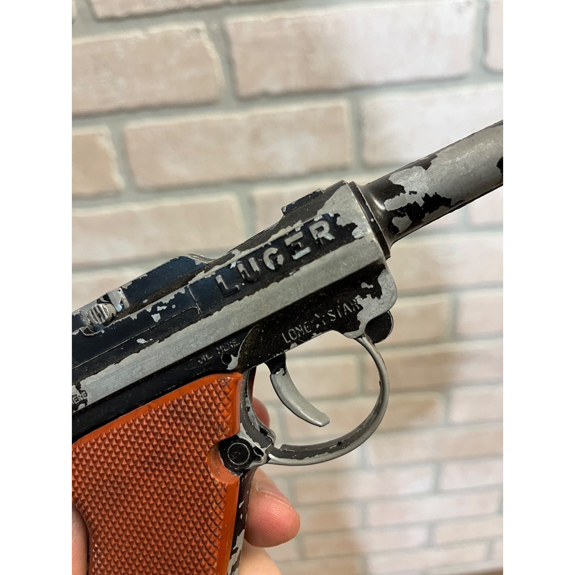 Vintage Lone Star Luger 9mm Automatic Cap Pistol Made In England 1960s Toy AS-IS