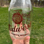 Vintage Midwest Dairy Brown Pyro Quart Milk Bottle PLYMOUTH, Wisconsin WI