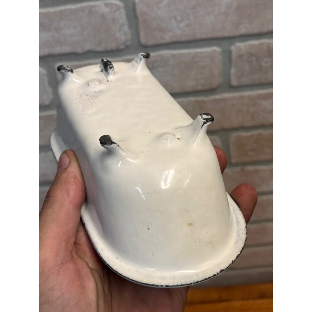 Vintage Cast Iron Enamel Salesman Sample Toy Doll House Miniature Claw Bath Tub
