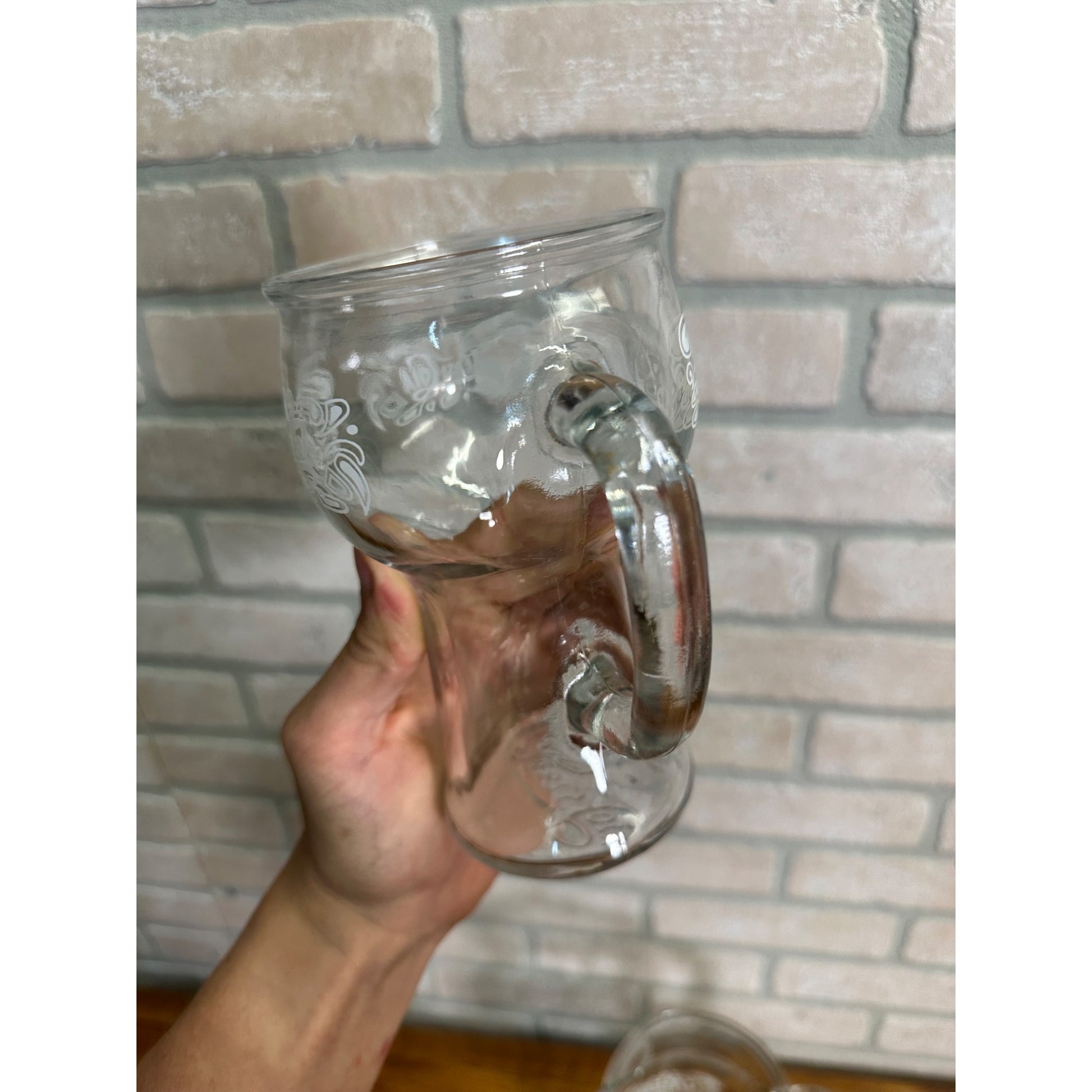 Vintage 1980s Pepsi Cola Advertising Glass Pitcher Set w/ 4 Glasses White