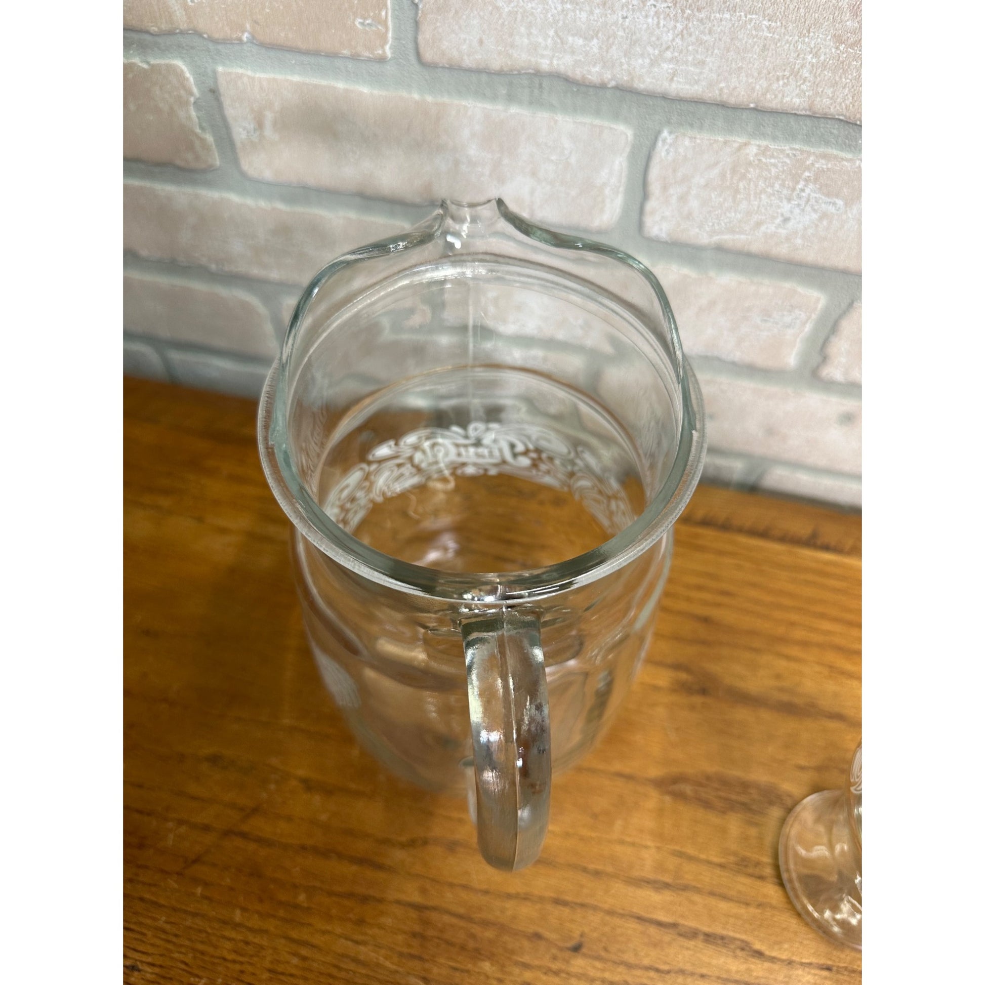 Vintage 1980s Pepsi Cola Advertising Glass Pitcher Set w/ 4 Glasses White