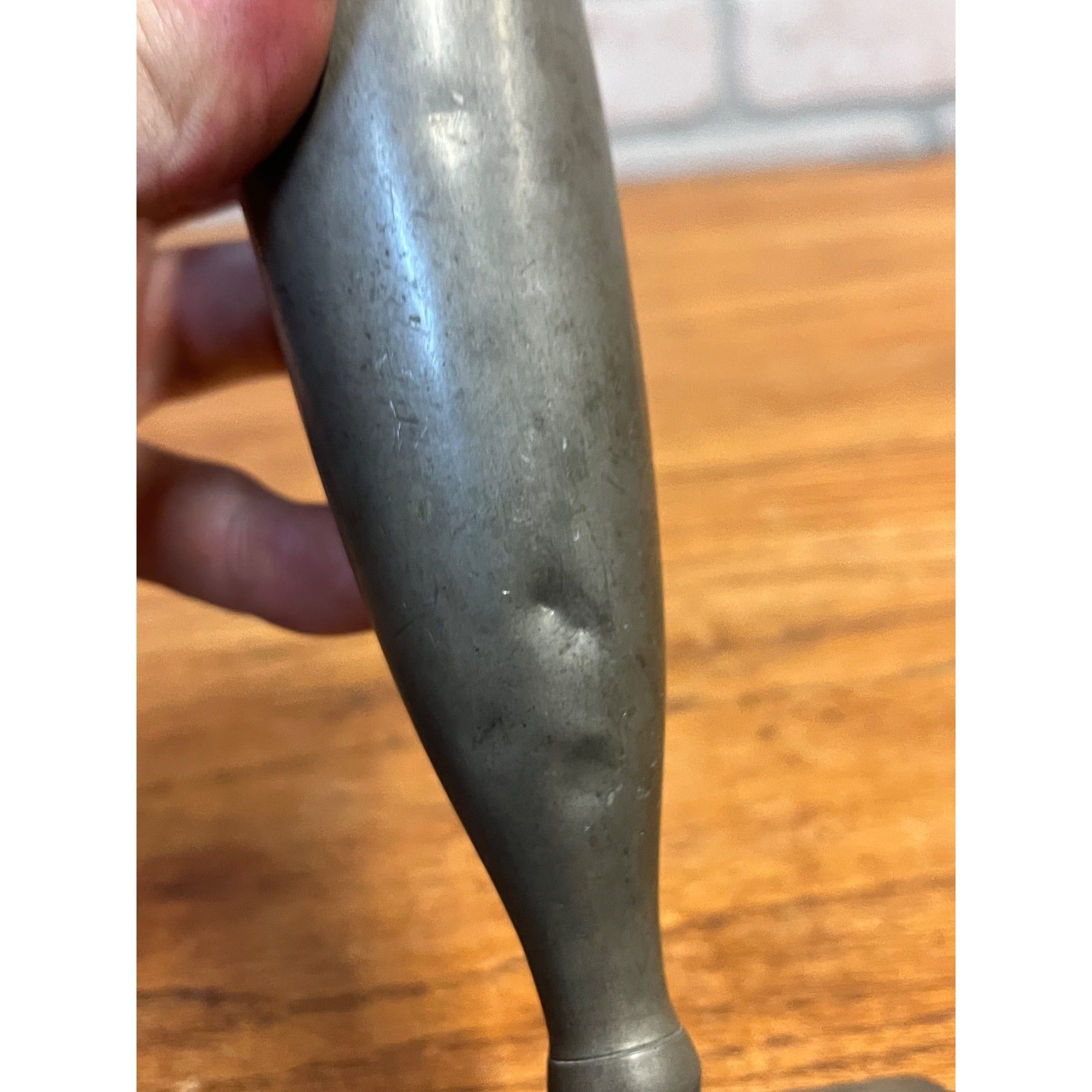 Antique 19th c. Dutch Pewter Flower Bud Vase Marked "Hoorn" Primitive